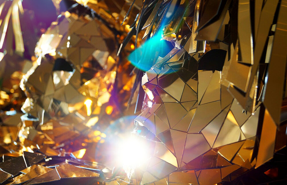 'Introspection' Mirror Head - Silver, Gold, Holographic (Made to Order) - Image 7