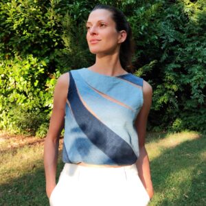 Wave Upcycled Denim Top - Pre-Order